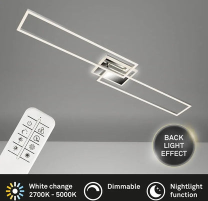 Lampada da soffitto a LED Dimmerabile Telecomando 40W argento metallo
