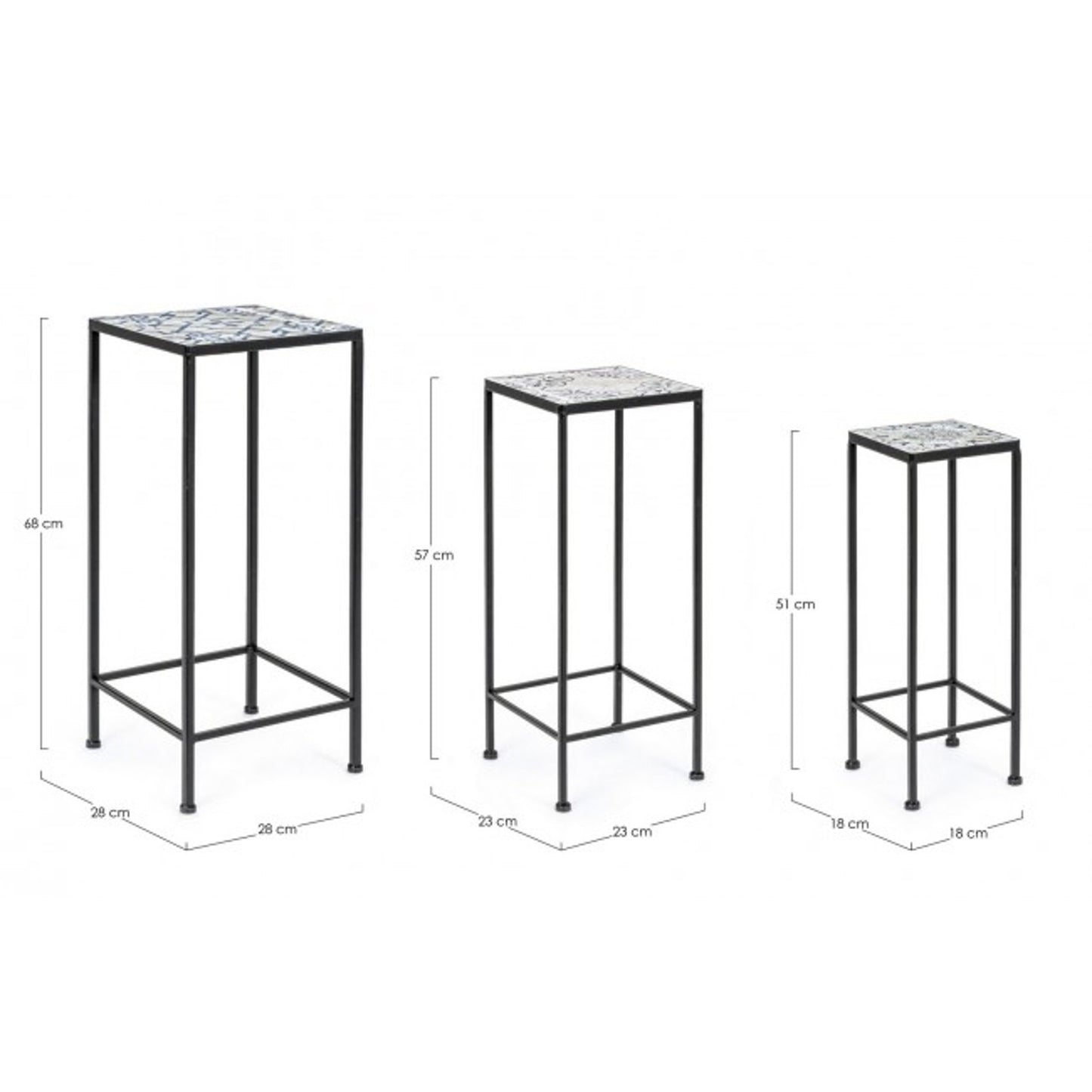 Tavolino Erice quadrato 18x18x51 cm