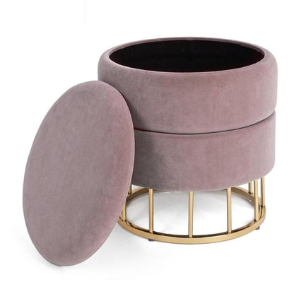 Sgabello mauve 37.5x42 cm, effetto velluto