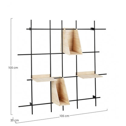 Mensola 4p 117x50 cm in legno e acciaio