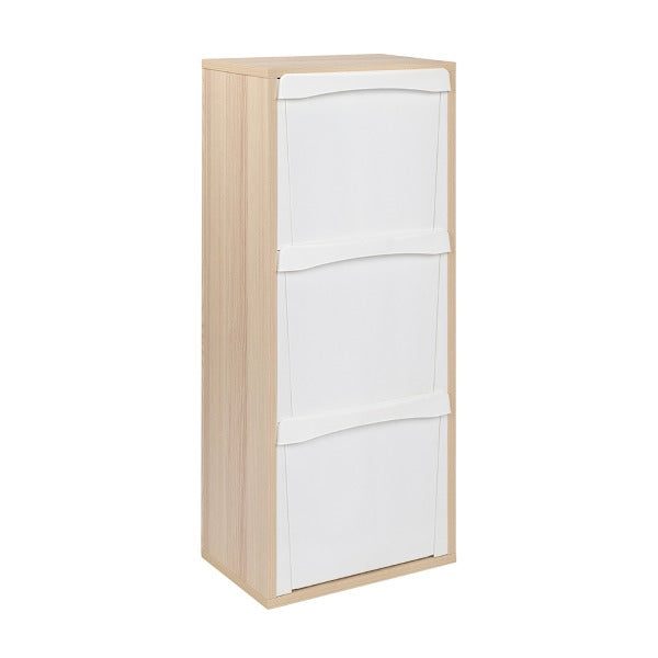 Mobile per raccolta differenziata in legno rovere sbiancato