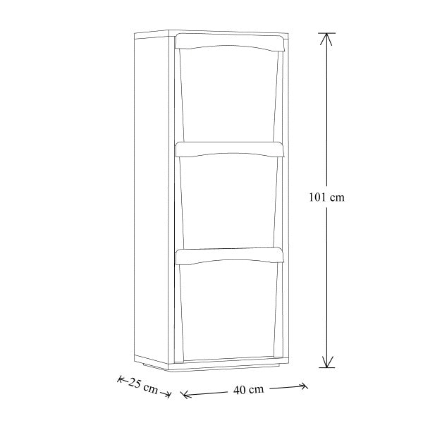 Mobile per raccolta differenziata in legno rovere sbiancato