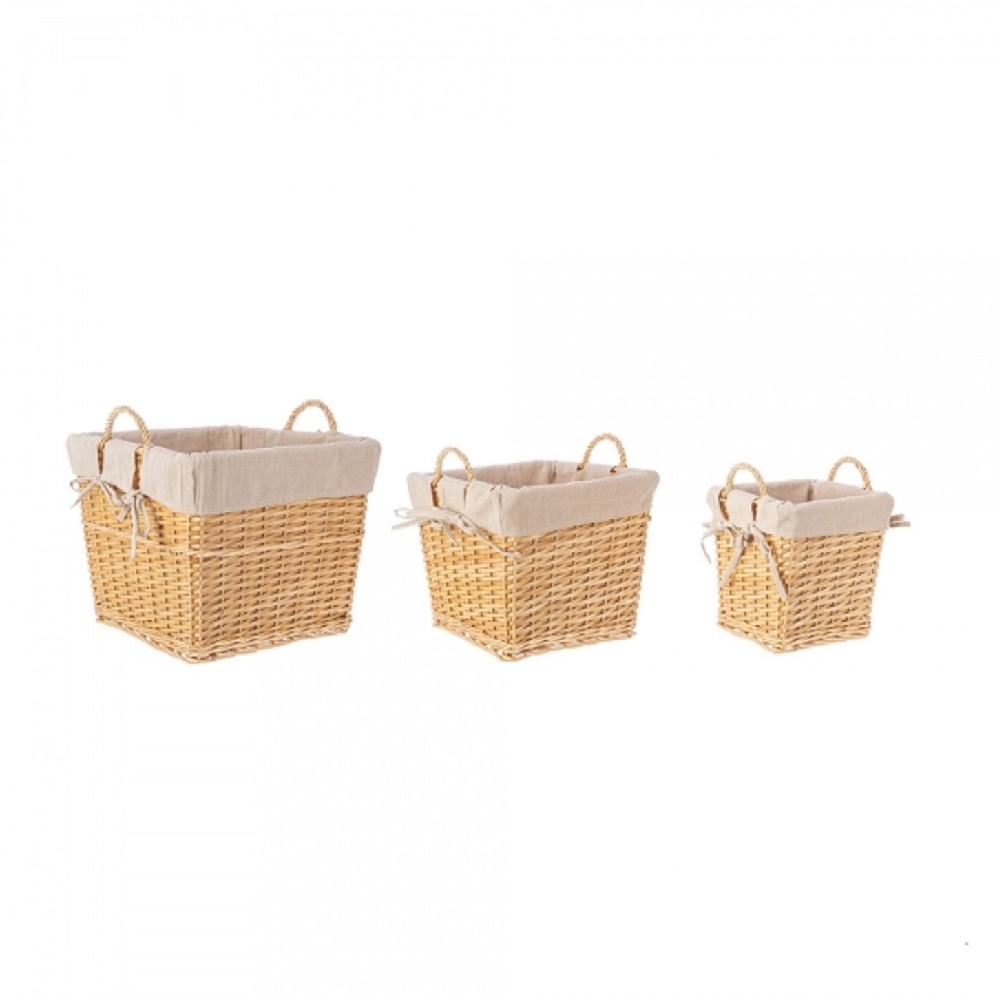 Cesta quadrata beige 26x26x26 cm