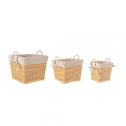 Cesta quadrata beige 26x26x26 cm