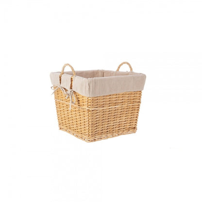 Cesta quadrata beige 26x26x26 cm
