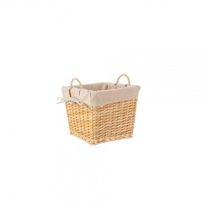 Cesta quadrata beige 26x26x26 cm