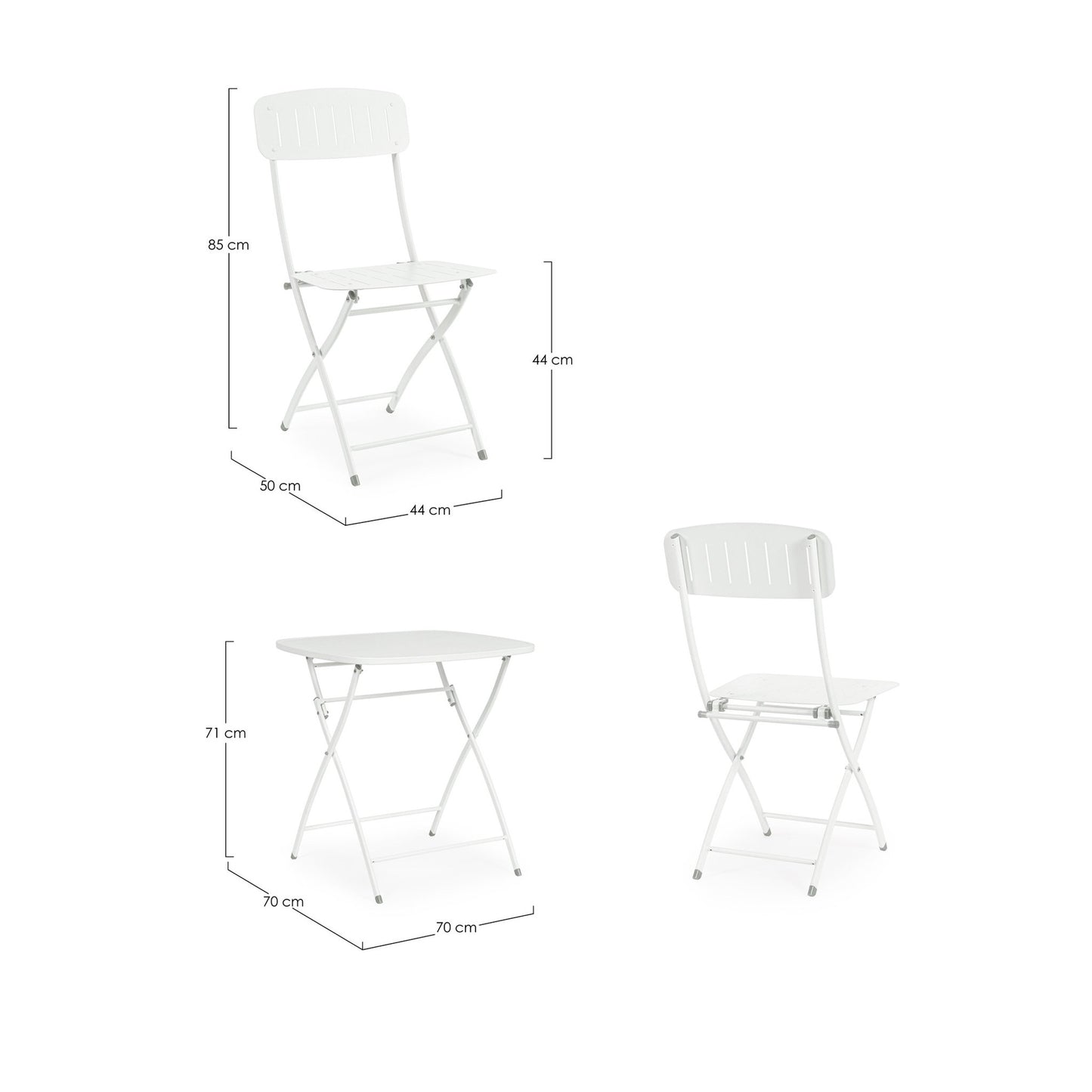 Set 3 pezzi Bistrot terracotta 44x50x85 cm