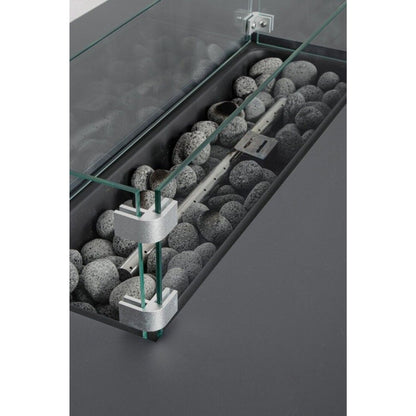 Camino a gas grigio scuro 110x65 cm