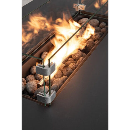 Camino a gas grigio scuro 110x65 cm