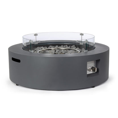 Camino a gas Ø104 x 30 cm grigio scuro