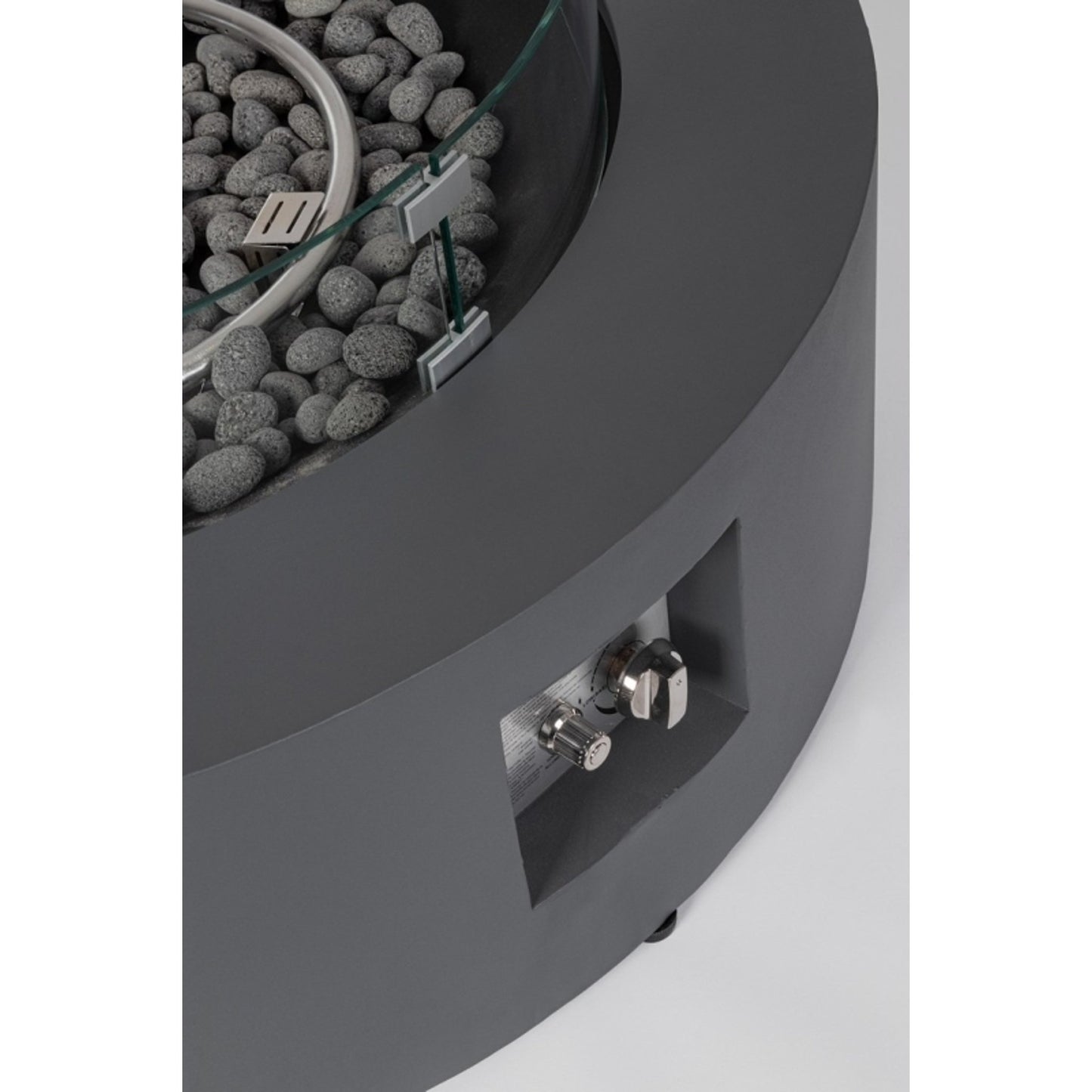 Camino a gas Ø104 x 30 cm grigio scuro