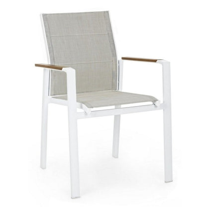 Sedia con braccioli bianca 56,5x62x88 cm