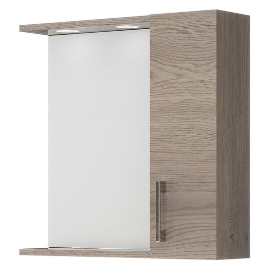 Specchiera bagno con pensile singolo cm 58x16xH.57