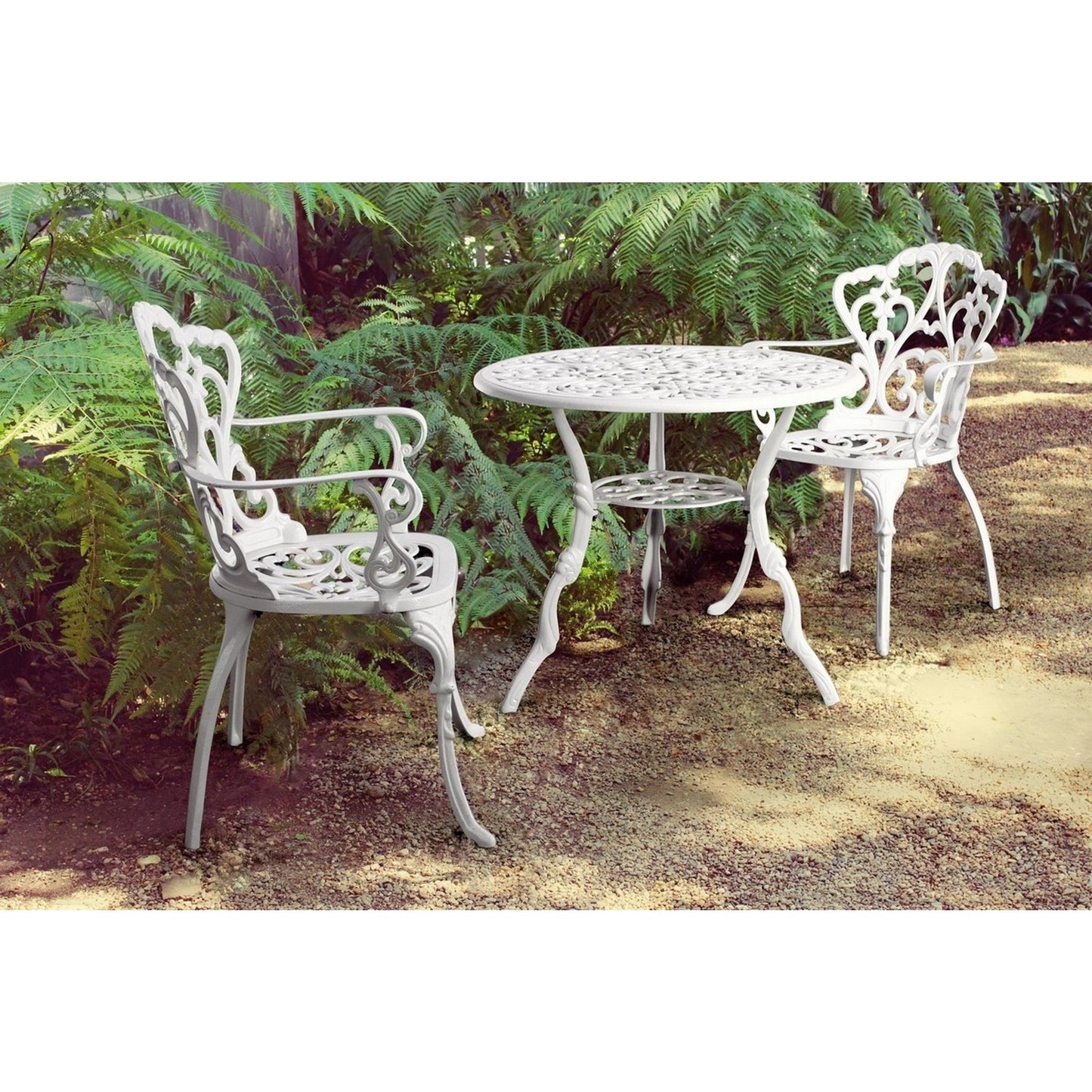 Sedia in alluminio bianca con braccioli 57,5x58x87,5