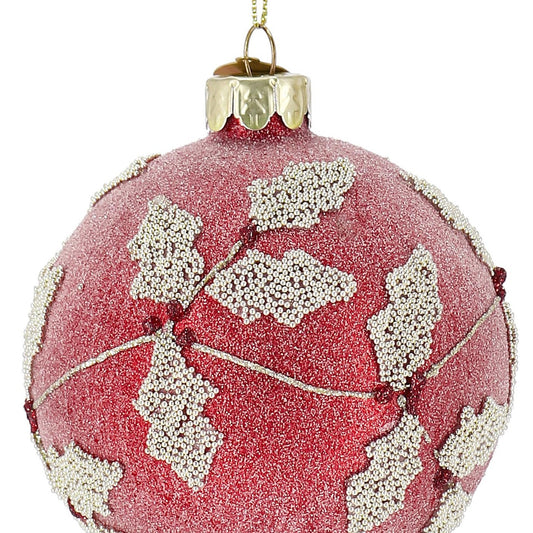 Sfera in vetro Sibyl rosso/champagne Ø 8 cm -1 pezzo