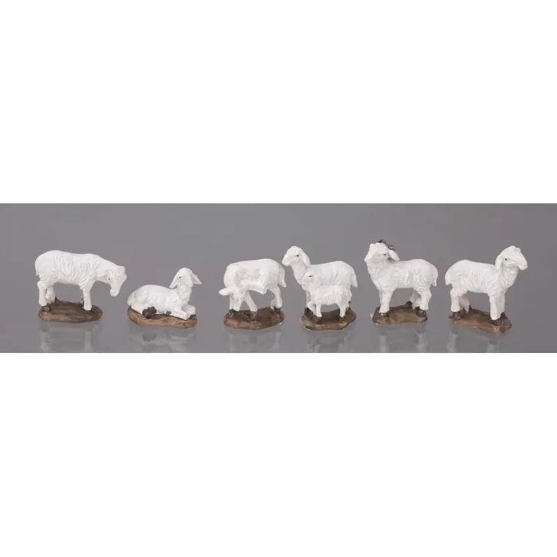 Statuetta Pecora su base in resina h 5 cm - 1 pezzo assortito