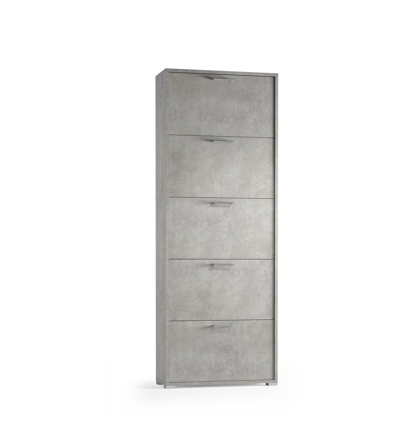 Scarpiera Doppia Profondità 5 Ante, Fino a 18 Paia Cemento