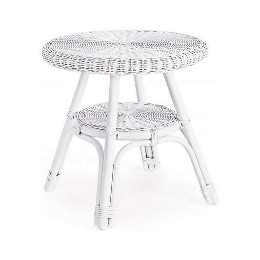 Tavolino Alliss bianco in rattan D52