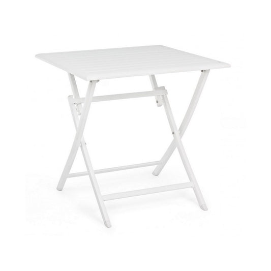 Tavolo da esterno pieghevole in alluminio Bianco ELIN 70x70x71H cm