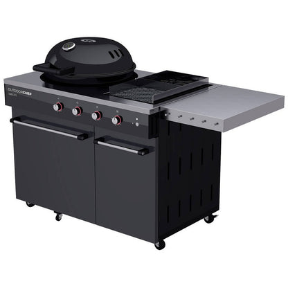 Barbecue a gas outdoorchef lugano 570 g - grill sferico con steakhouse burner e piano di cottura laterale