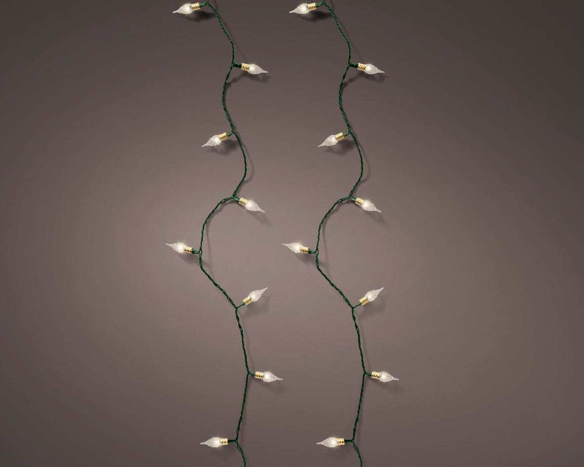 Lampade Vintage a LED uso interno, 8 effetti, filo verde, L 3590 cm