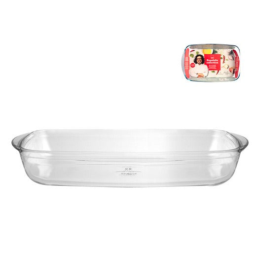 Tegame rettangolare in vetro borosilicato cm 35×22