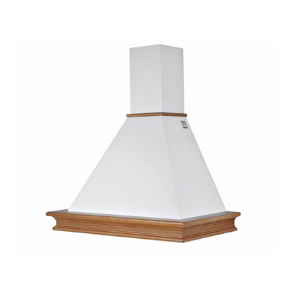 Cappa Cucina Rustica Bianca RUSTICHELLA Legno Intarsio Noce Evita 90