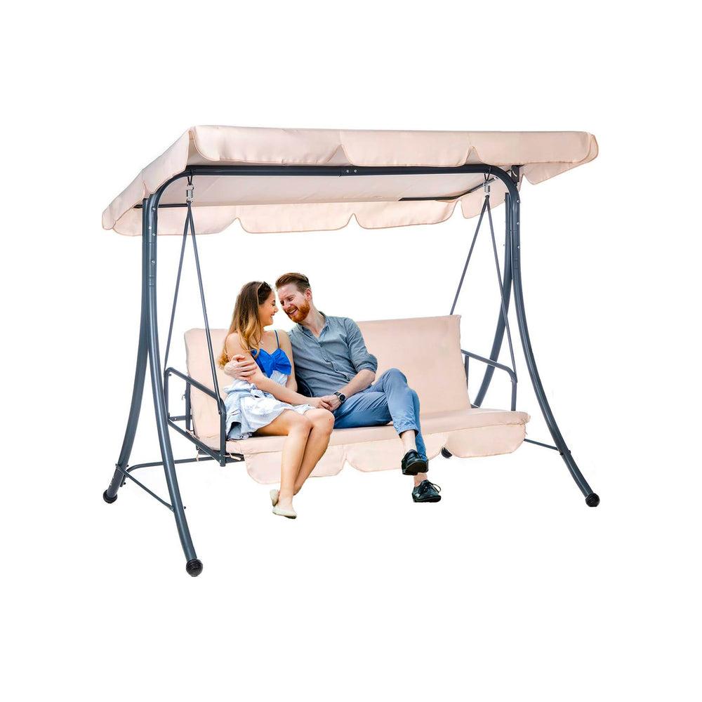 Dondolo Acciaio Verniciato, Telo Poliestere Beige