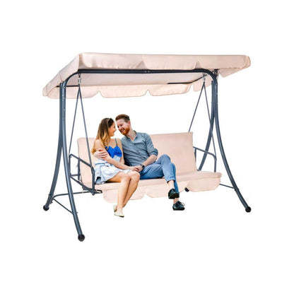 Dondolo Acciaio Verniciato, Telo Poliestere Beige