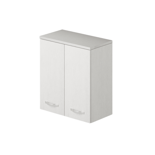 Pensile per lavanderia 2 ante con ripiano colore Bianco H77x71x38cm