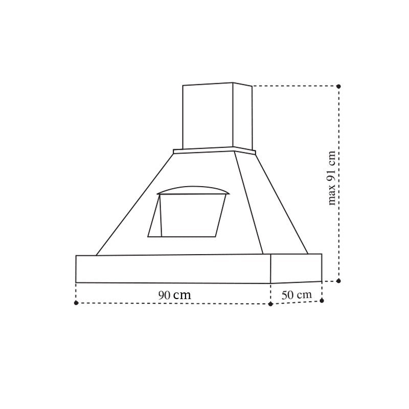 Cappa Cucina Rustica EPOQUE Bianca con Cornice Legno Tabacco 90 cm