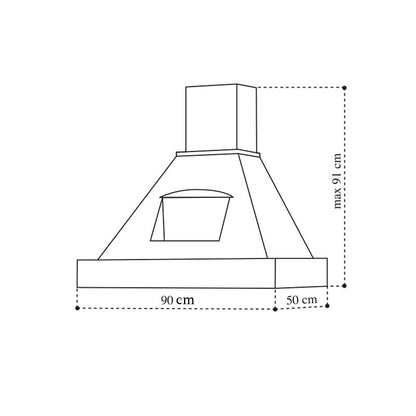 Cappa Cucina Rustica EPOQUE Bianca con Cornice Legno Tabacco 90 cm