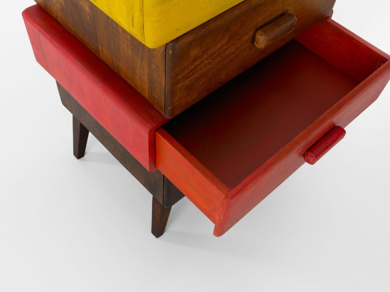 Cassettiera moderna legno marrone e multicolor cm 57 x 45 x h 110