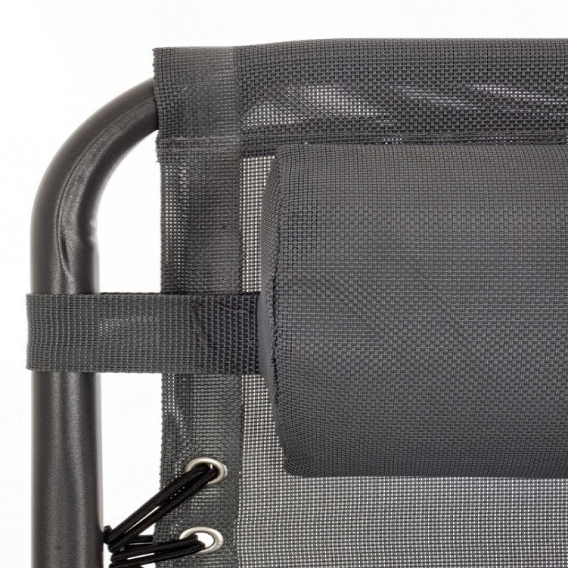 Sedia a Sdraio Grigia da Esterno con Dimensioni 65x176x80 Cm