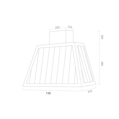 Cappa aspirante GARAGE METAL in acciaio inox brunito cm 110