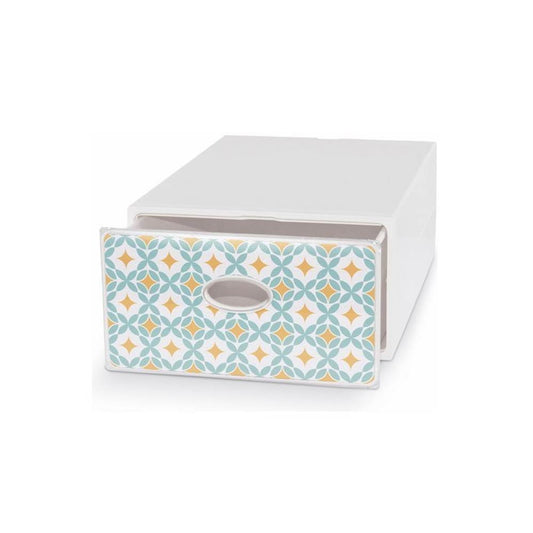 Cassetto contenitore multiuso da riordino 28x40x15 H qbox 70's Domopak