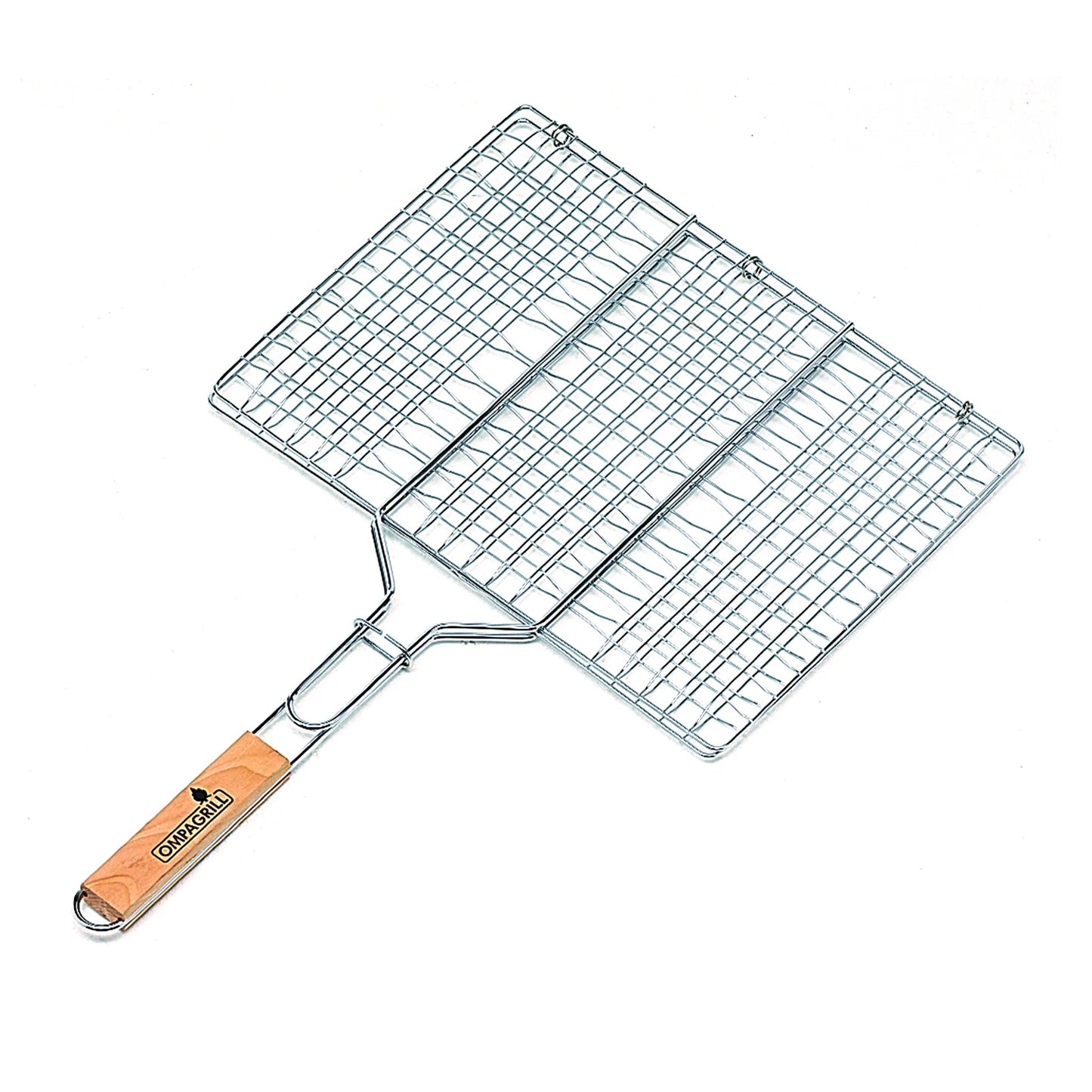 Graticola a rete senza piedi con manico in bamboo 30x40 cm