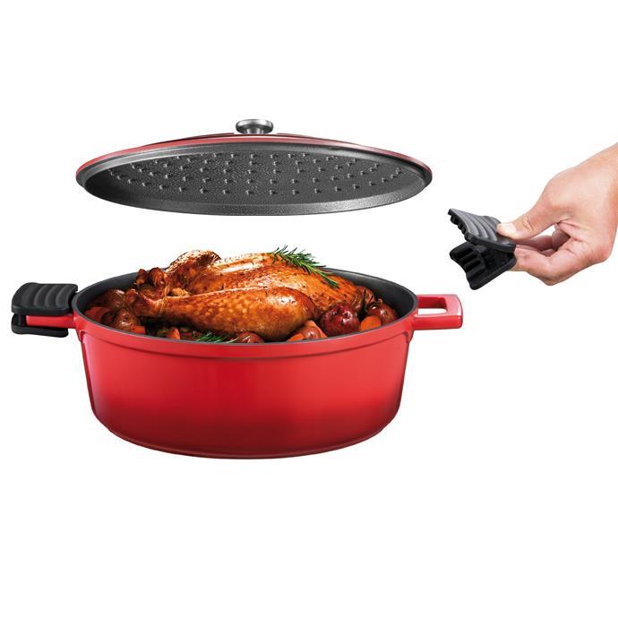 Rostiera Bordeaux con coperchio 32x26 cm