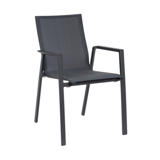 Sedia con braccioli in alluminio Antracite Jx55