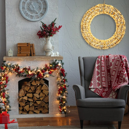 Corona Marrone 3D ø55cm 3000 MicroLED FlashLED Diamond bianco caldo