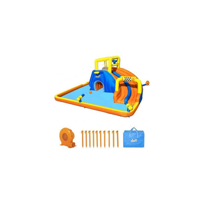 Super Speedway Gonfiabile: il parco acquatico per bambini che vi farà volare! - Dimensioni: 5.51 m x 5.02 m x 2.65 m