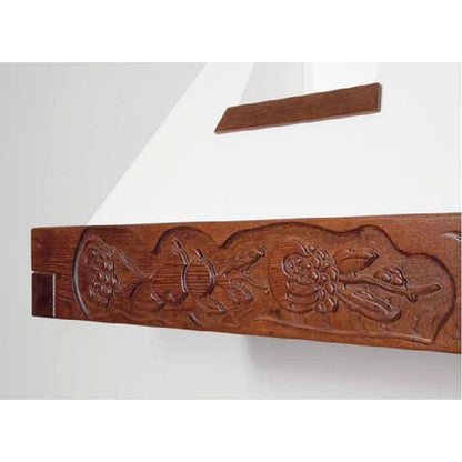 Cappa Cucina Rustica EPOQUE Bianca con Cornice Legno Tabacco 90 cm