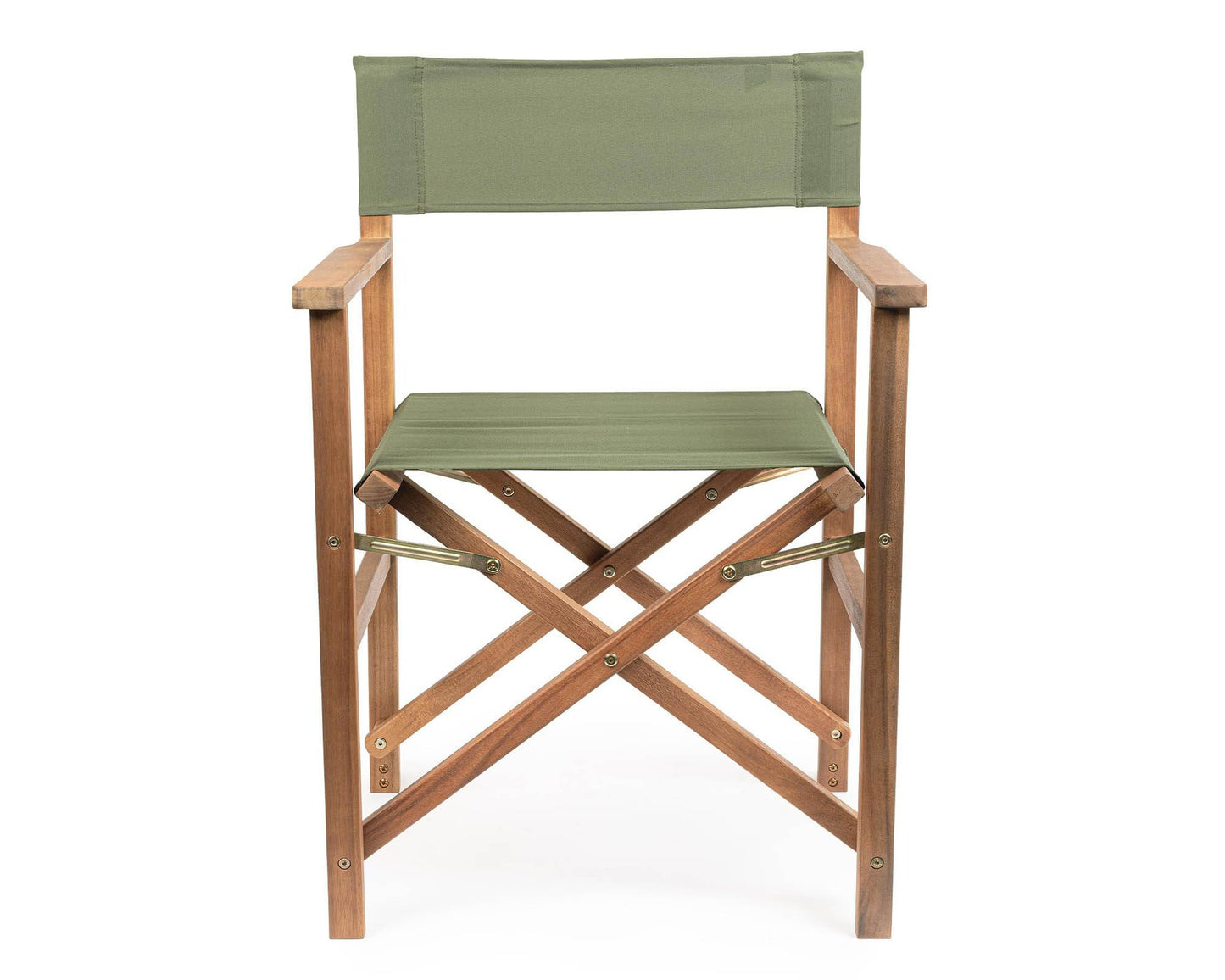 Sedia da Regista Noemi Verde Muschio in Legno di Acacia, Acciaio e Poliestere 52x59x83h cm