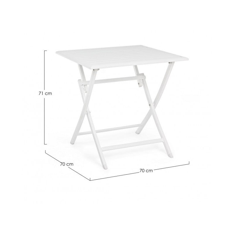 Tavolo da esterno pieghevole in alluminio Bianco ELIN 70x70x71H cm