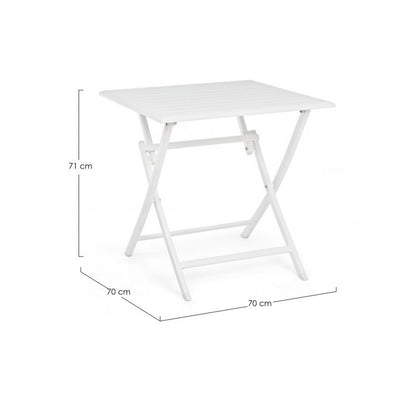 Tavolo da esterno pieghevole in alluminio Bianco ELIN 70x70x71H cm