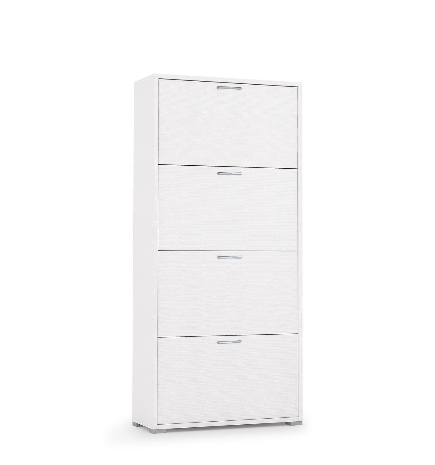 Scarpiera Doppia Profondità 4 Ante Fino A 18 Paia Bianco/Bianco