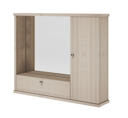 Specchiera bagno mobile arredo moderno 1 anta con ribalta  olmo h.61x73x14