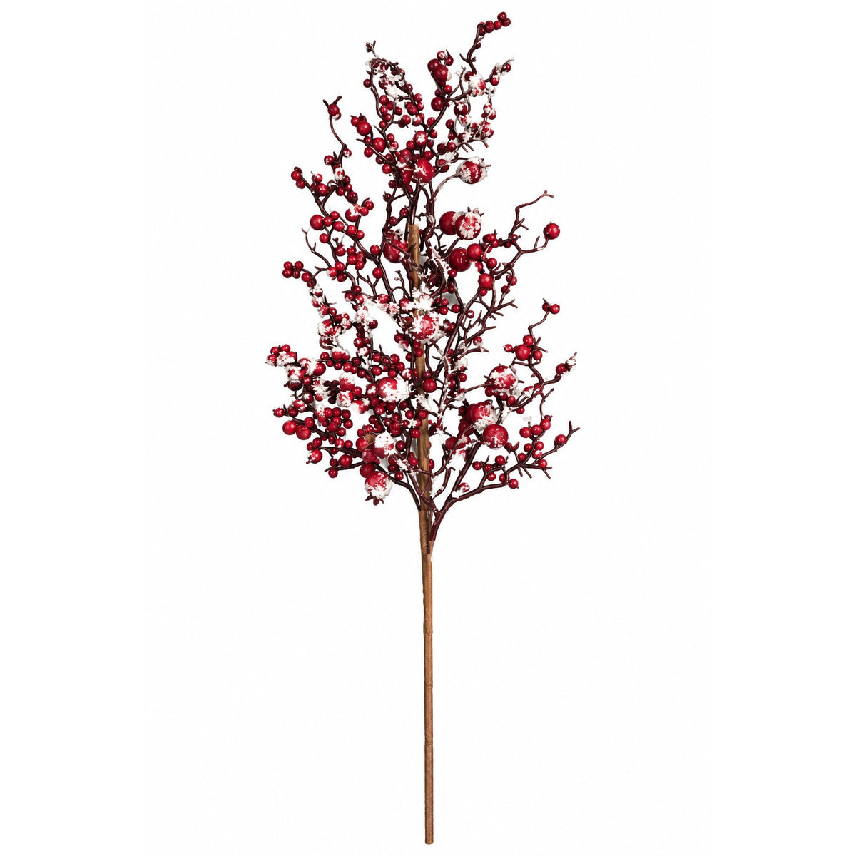 Ramo decorativo con bacche rosse effetto ghiaccio