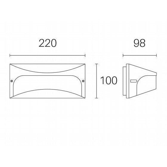 Applique LED 10W 4000K in Alluminio Goffrato