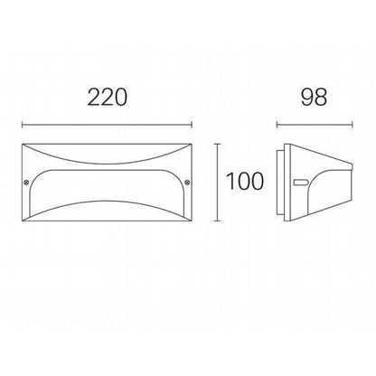 Applique LED 10W 4000K in Alluminio Goffrato